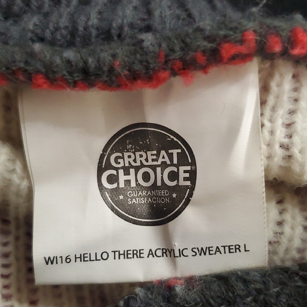 Chic Red Dog Sweater with 'Hello There' Design - Picture 3 of 3